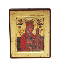Griechisch-Orthodox Holzikone Gottesmutter Rodon to Amaranton 12.5x10