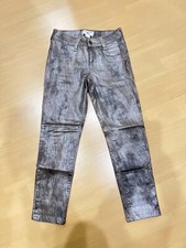 Rick Cardona Grades Bein Hose Straight Jeans Zara Seide Satin H&M Glitzer Bronze