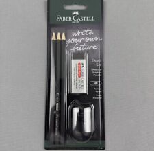 ✅FABER-CASTELL Bleistifte 5er Set Exam 3x Bleistift + Spitzer + Radierer Schwarz