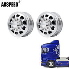 1/2pcs Aluminium Vorderrad Felgen für Tamiya Traktor 1/14 RC Truck Auto Silber