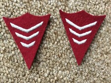 BRD frühes Paar Feuerwehr oder Feuerlöschpolizei Kragenecken, bordeauxrot
