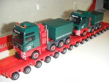 Herpa MAN TGA XXL+TGX Schwerlastzugmaschinen Tieflader Schwertransport Kahl Set