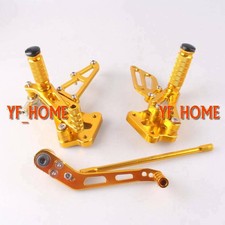 CNC Gold Motorrad Rückseiten Fußrasten für Suzuki GSXR 600 750 K8 2008 2009 Paar