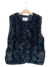 ZARA Kinder Fellweste Gr. 152 Blau Casual Modern Kunstfell Weste