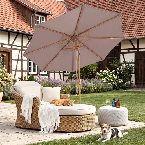 Gartenschirm 3x3m holzoptik - gartenschirm,