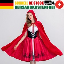 Party Weihnachten Outfit Damen Rotkäppchen Kostüm Umhang Erwachsene Märchenkleid