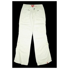 edc by ESPRIT Damen Jeans Hose Sommer Regular Turn Up 32 XXS W25 L32 beige dünn