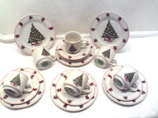 Weihnachtsservice Kaffeeservice 6. Gedecke Weihnachten Advent Tannenbaum Glocken