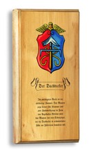 Der Dachdecker Roofer Hammer Zirbenholz Arve Nostalgieschild Zunftwappen 018
