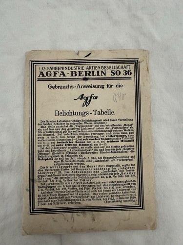 Antike agfa belichtungstabelle - antike,