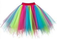 Tüllrock Damen knielang 100%