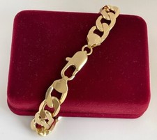 Deluxe Herren Armband 8mm Panzerkette 585er Gold 14K vergoldet Geschenk 27cm