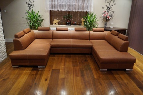 Echtleder ecksofa form - ecksofa, u-form