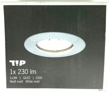5 Stück Einbaustrahler Weiß matt TIP LED 3W GU10 Warmweiss NEU R1044