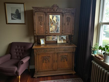 Antik Jugendstil Buffet Schrank 140x227x56cm