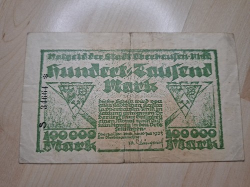 Notgeld oberhausen 1923 100000 - oberhausen,