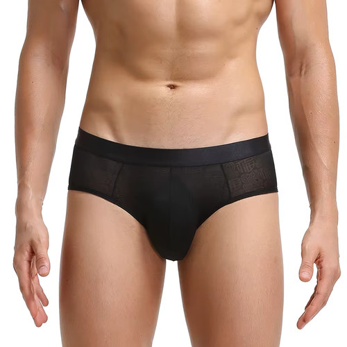 Herren tanga slip schwarz - schwarz, mesh