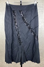 BiBA Damen Gr. 384 Crash Rock schwarz Godet Stoffrock Pailletten 7A6