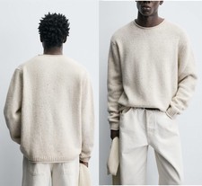 Zara Pullover 67% Wolle-Alpaka, in ecru, Gr.M, Neu mit Etiketts!