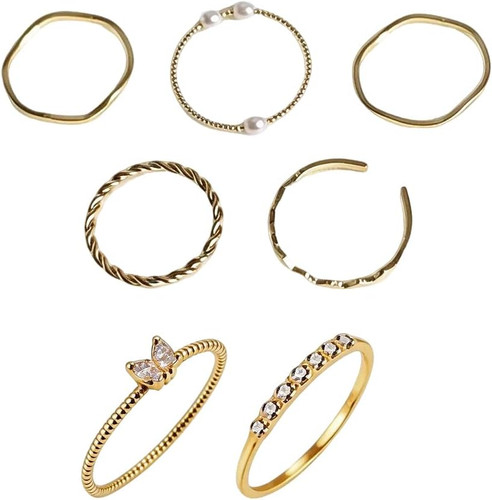 Stück dünne ringe set gold - stück,