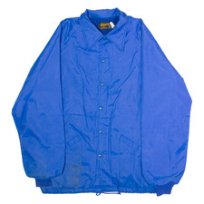 Vintage SWINGSTER Kunstfell gefütterte Herren Coach Jacke blau Nylon 90er L