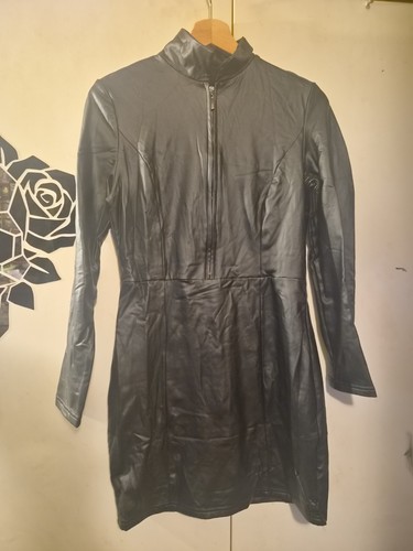 Wetlook kunstleder damen - wetlook/kunstleder, kleid