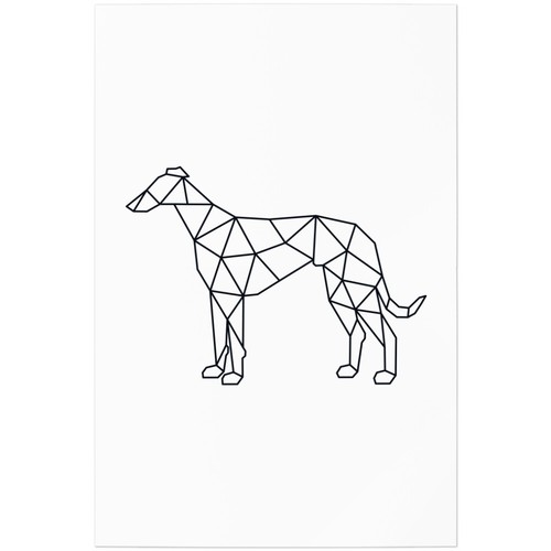 Whippet origami stil - whippet,, origami-stil