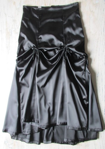 Rock schwarz satin glockig - schwarz,