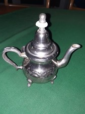 Teekanne Marokko, versilbert, marokkanisches Kunsthandwerk 