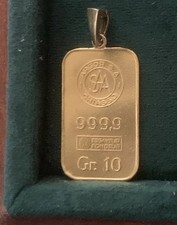 Kettenanhänger 10g Goldbarren 999.9  Feingold Argor Chiasso SA  Anhänger Gold