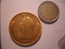 GB: Schwere 5 Pfund Goldmünze aus 1895 Queen Victoria, sehr selten.