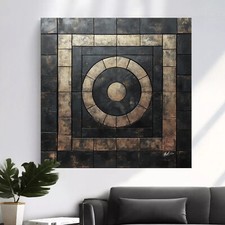 Leinwand Bild XXL Abstrakt Mosaik Schwarz Grau Wandbilder Wohnzimmer 6172A