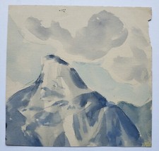 Gemälde Aquarell Abstrakt Landschaft Berg Gebirge Gerda Henning Nachlass