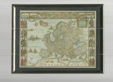 Alte Weltkarte-Poster Kunstdruck im Rahmen 24cmx18cm