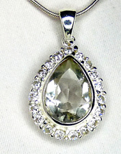 Anhänger 925  facettierter Bergkristall  Tropfen prunkvolles Design Originalbild