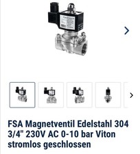 Magnetventil Edelstahl 3/4