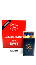 VAUEN Dr. Perl Junior 9mm 100 Stück Pfeifen Filter + VAUEN Zündhölzer gratis