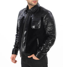 Herren Schwarz Echtleder