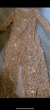 Glitzerndes Goldenes Abendkleid Nur Einmal Getragen (Größe S 36) Partykleid Top
