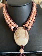 Korallen kette mit kamee - korallen,