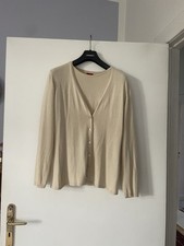  Olsen Small TwinSet Strickjacke Cashmere/Seide 2 Teiler Gr 38 beige