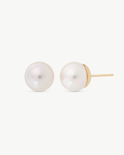 Ohrringe gold perle 8mm lyra - 8mm,