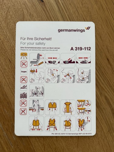 Safety card germanwings a - card,