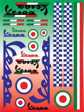 Vespa aufkleber set - vespa, laminiert