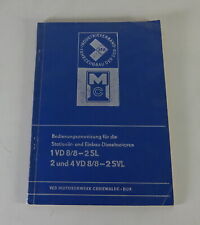 Betriebsanleitung IFA Dieselmotor 1 VD 8/8-2SL + 2&4 VD 8/8-2SVL Stand 07/1977