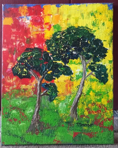 Acrylbild pinien toskana - pinien,
