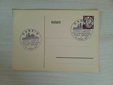 Karte mit Briefmarke Freie Stadt Danzig gestempelt