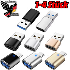1-4x USB A auf USB C Adapter 3.0 A Stecker C Buchse Kupplung OTG Konverter Stick