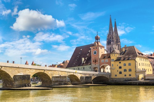 Wandbild regensburg und dom - regensburg,