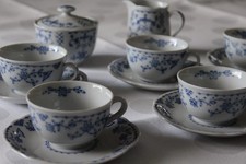 Eisenberg indisch blau Strohblume, Kobaltblau, Mokkaservice, Espresso 8 Teile